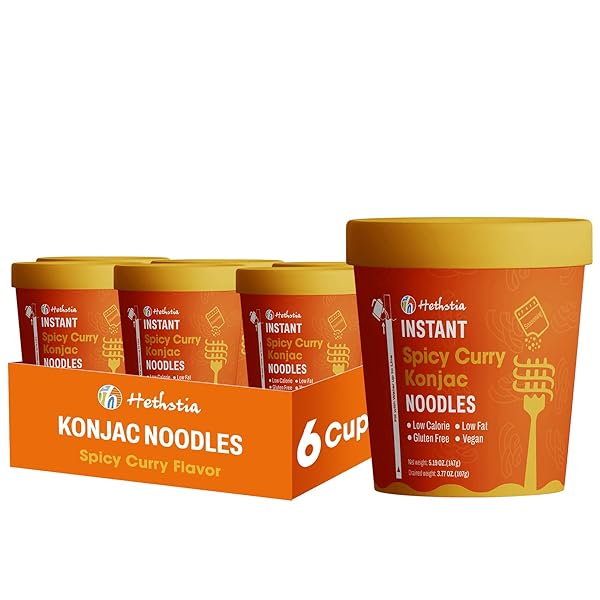 HETHSTIA KONJAC NOODLE SOUP, 6-PACK INSTANT SHIRATAKI NOODLE...