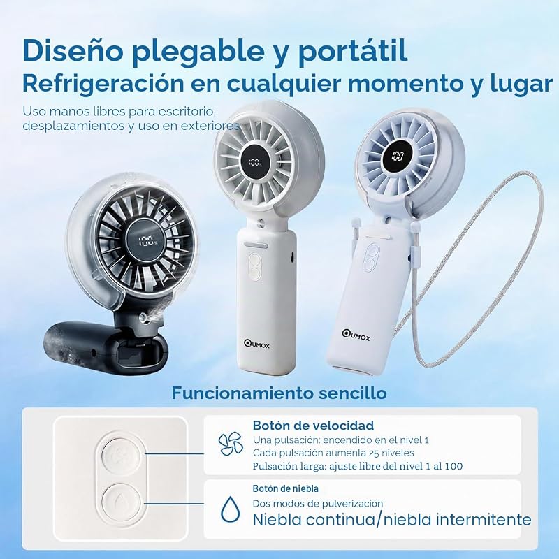 Ventilador Portátil con Nebulizador