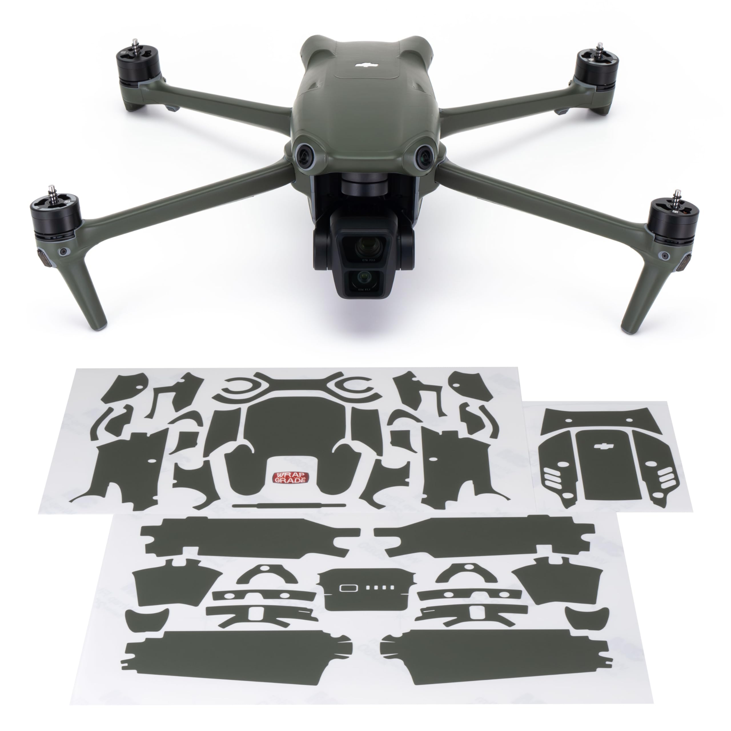 WRAPGRADE Skin Stickers compatible with DJI Air 3 | Full Wrap Set (ARMY GREEN)