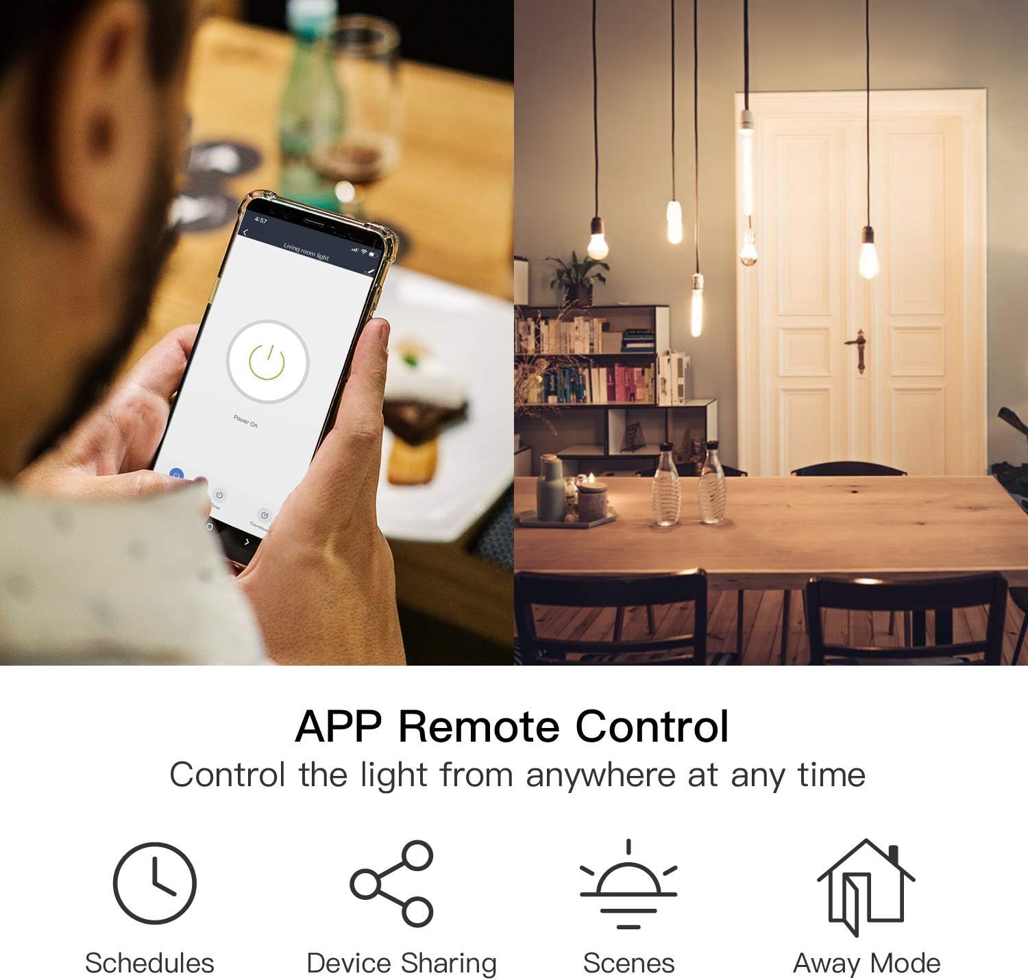 Single Pole Treatlife Smart Light Switch, 4 Pack, Neutral Wire Required, 2.4Ghz Wi-Fi Light Switch, Works with Alexa and Google Assistant, Schedule, Remote Control, Smart Home, ETL Listed, FCC - - 