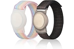 JOIXXV 2 Pack Wristband for Airtag Kids, GPS Bracelet for kids Compatible with Apple Air Tag, Nylon Watch Band Tracker Case Strap Holder Accessories for Toddler Child Adult, Adjustable Anti-Lost