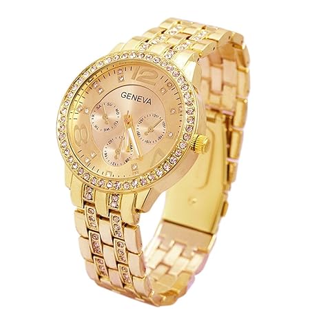 Geneva Analog Gold Dial Womens Watch-g7475_D