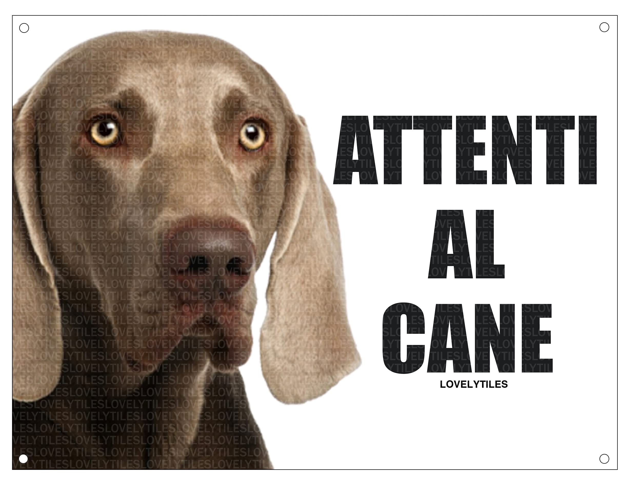 LOVELYTILES Weimaraner ATTENTION to Dog Sign Metal Sign (15X20)