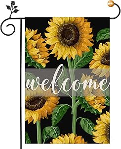 Welcome Sunflower Garden Flag 12 x 18 Inch, Welcome Garden Flag Double Sided, Summer Flower Garden Flag for Farmhouse Outdoor Decoration