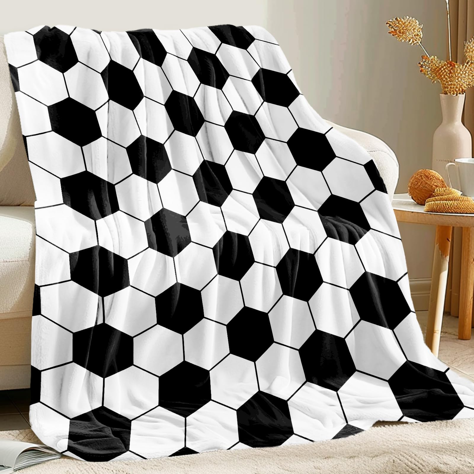 Photo 1 of **USED**KING DARE Soccer Blanket - Soft Fleece Throw for Kids, Unique Soccer Gifts for Boys & Girls 6-12, 40x50 Inch