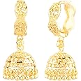 Efulgenz Gold Tone Jhumka Hoop Earrings Indian Earrings for Women Light Weight Dainty Jhumka Jhumki Dangle Earrings Set for Women Indian Jewelry for Women Earrings