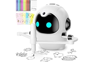 HOLIBIBE Drawing Robot for Kids, Interactive Educational Toy with 150 Cards, 12 Color Markers & Voice Guidance, Magic Drawing Robot for Boys & Girls Ages 3-8, Educational Learning Toys for Kids