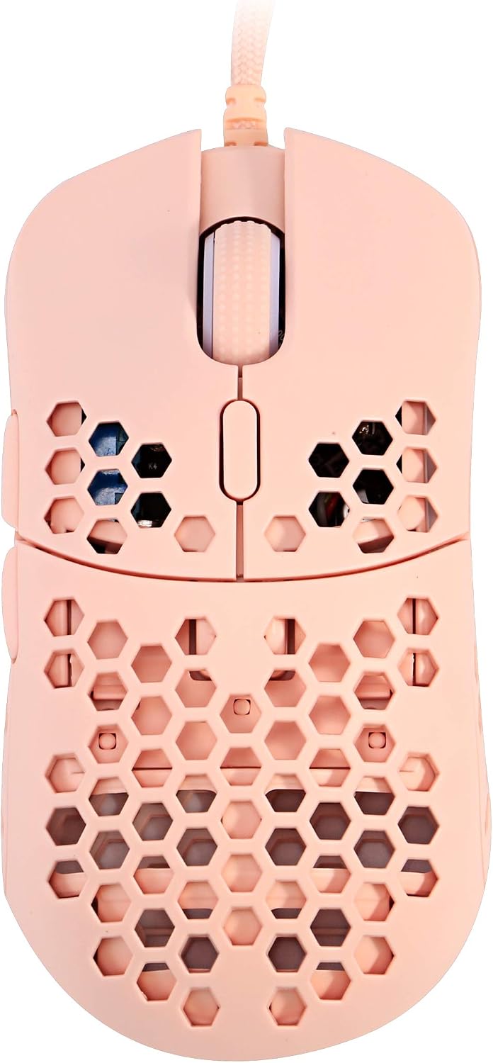 HK Gaming Mira S Ultra Lightweight RGB Gaming Mouse, Rose Quartz, Small