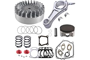 AKSGKGQ Aluminum Flywheel Billet Rod（3.308） Kit With 70mm Ceramic Coated Flat Top Piston Valve Spring keepers locks for Predator 212cc/196cc Non-Hemi Engines