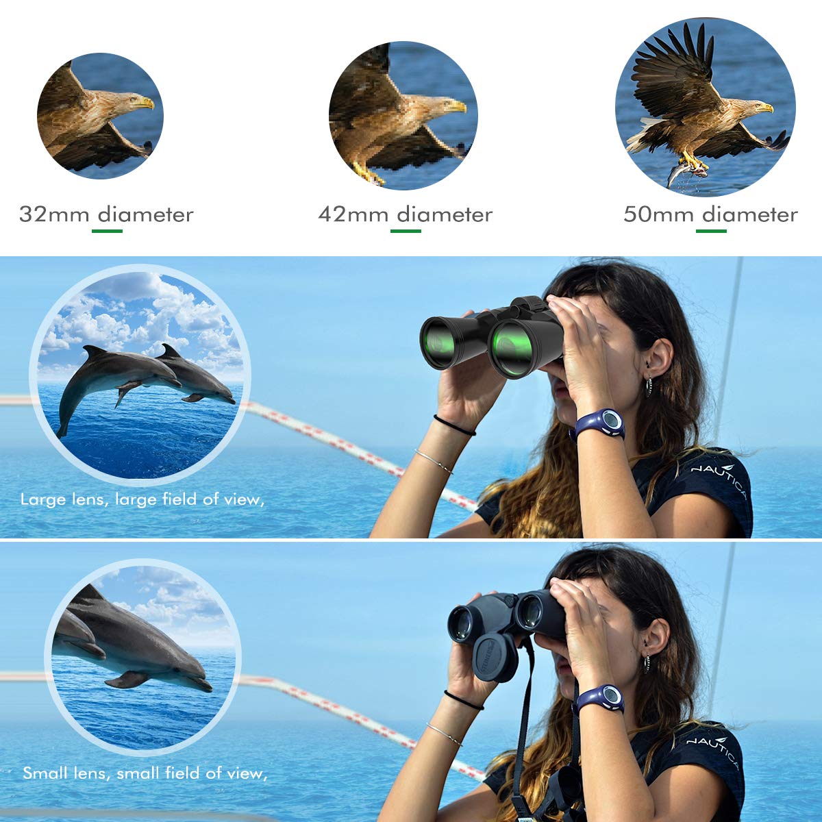 Binoculars for Adults, Sinohrd 10x50 Compact Powerful HD Binoculars for Bird Watching,Traveling,Hunting,Concerts,Sightseeing Telescope with Strap Carrying Bag & Phone Mount