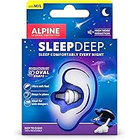 Alpine SleepDeep - Soft Ear Plugs for Sleeping and Concentration - New 3D Oval Shape and Noise Reducing Gel for Better Attenu