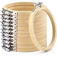 Caydo 12 Pieces 4 Inch Round Embroidery Hoop Bulk Wholesale Bamboo Circle Cross Stitch Hoop Ring