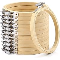 Caydo 12 Pieces 4 Inch Round Embroidery Hoop Bulk Wholesale Bamboo Circle Cross Stitch Hoop Ring