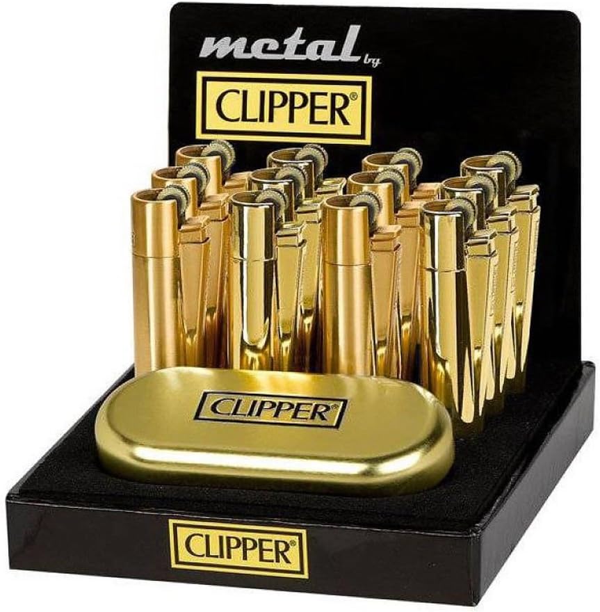 1 x Clipper original oro metal encendedor con dorado metalizado lata: Amazon.es: Hogar