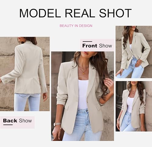 Casual Work Blazer Allegra K Women's Short Sleeve Blazer – Cotton Linen Blend, Button Front, Notch Lapel For Office & Casual Womens Short Sleeve Blazer