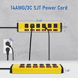 ANNQUAN 6 Outlet Metal Power Strip with 6