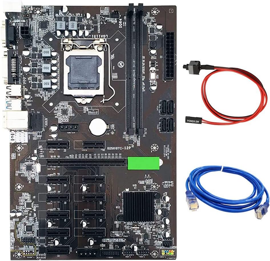 Zunedhys B250C BTC Mining Motherboard LGA1151 12X GPU USB3.0 DDR4 RAM