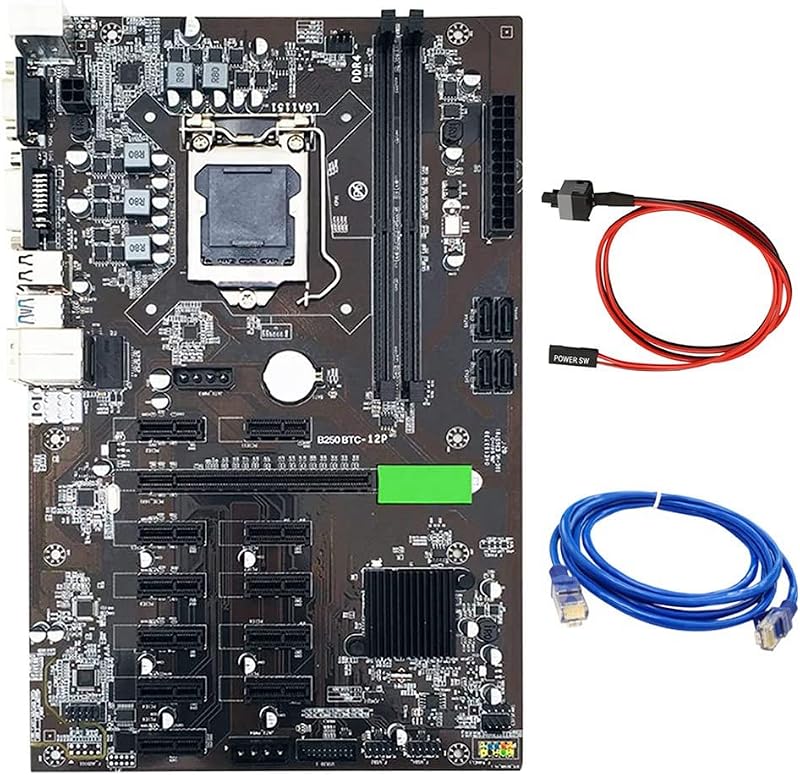 Zunedhys B250C BTC Mining Motherboard LGA1151 12X GPU USB3.0 DDR4 RAM