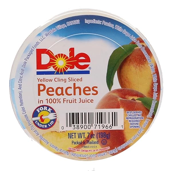 DOLE FRUIT BOWL PEACHES, 7 OZ