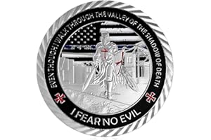 BHEALTHLIFE United States Policeman Prayer with Thin Blue Line Law Enforcement Challenge Coin