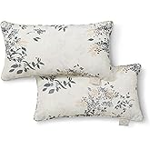 Martha Stewart Charming Foliage Indoor Outdoor Decorative Lumbar Pillow 2-Pack Set, UV Fade Resistant, Water Repellent, Print