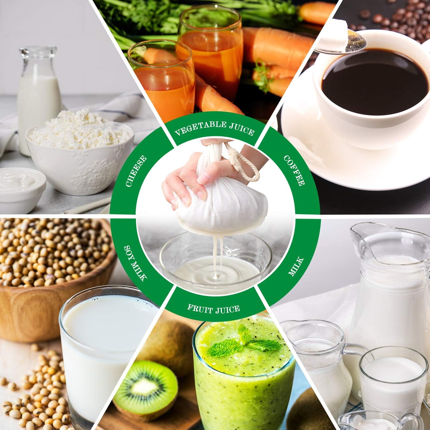 Compra Ommani 3 pcs Bolsa de Leche de Nuez Hecho de Cáñamo Natural ...