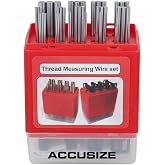 Accusize Industrial Tools U.S. and Metric Thread Measuring Wire Set with Thread Measuring Wire Holders, Eg06-1002