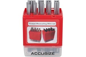 Accusize Industrial Tools U.S. and Metric Thread Measuring Wire Sets, Eg06-1002