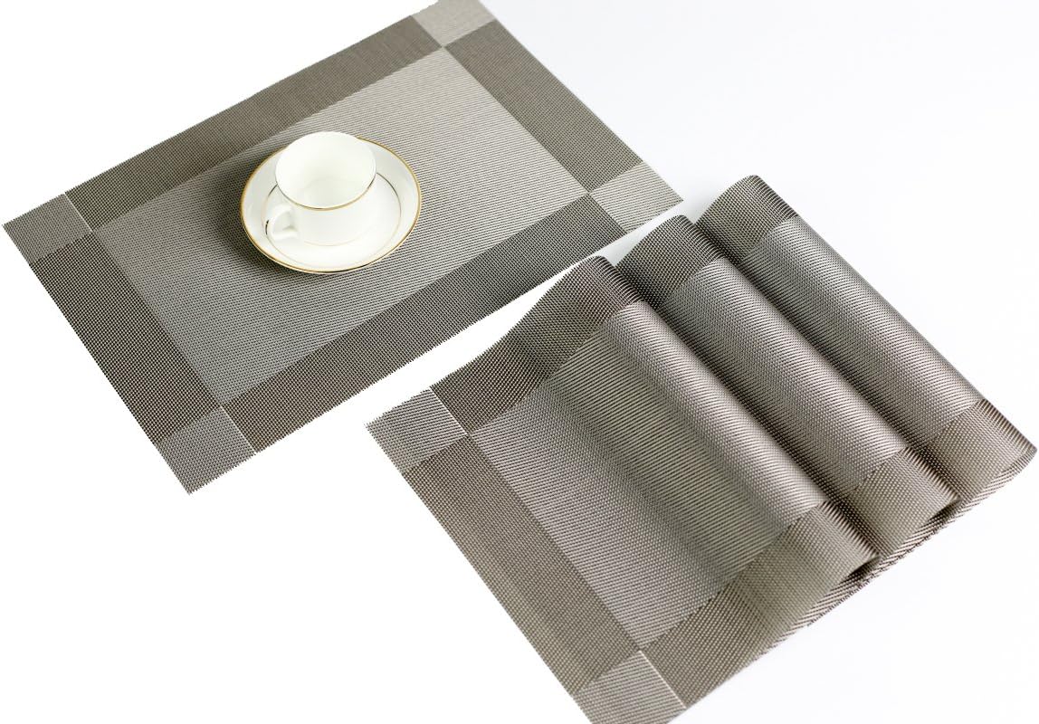 YO FUN Woven Placemats Tableware Washable Heat Resistant Nonslip