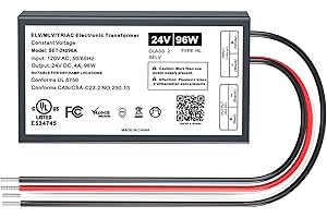 INEXACCESSORIES 96W 24V LED Power Supply for Leviton & Lutron Dimmers, Universal Input AC100-240VAC. Constant Voltage Output Dimmable LED Driver Transformer for Indoor/Outdoor LED Lights