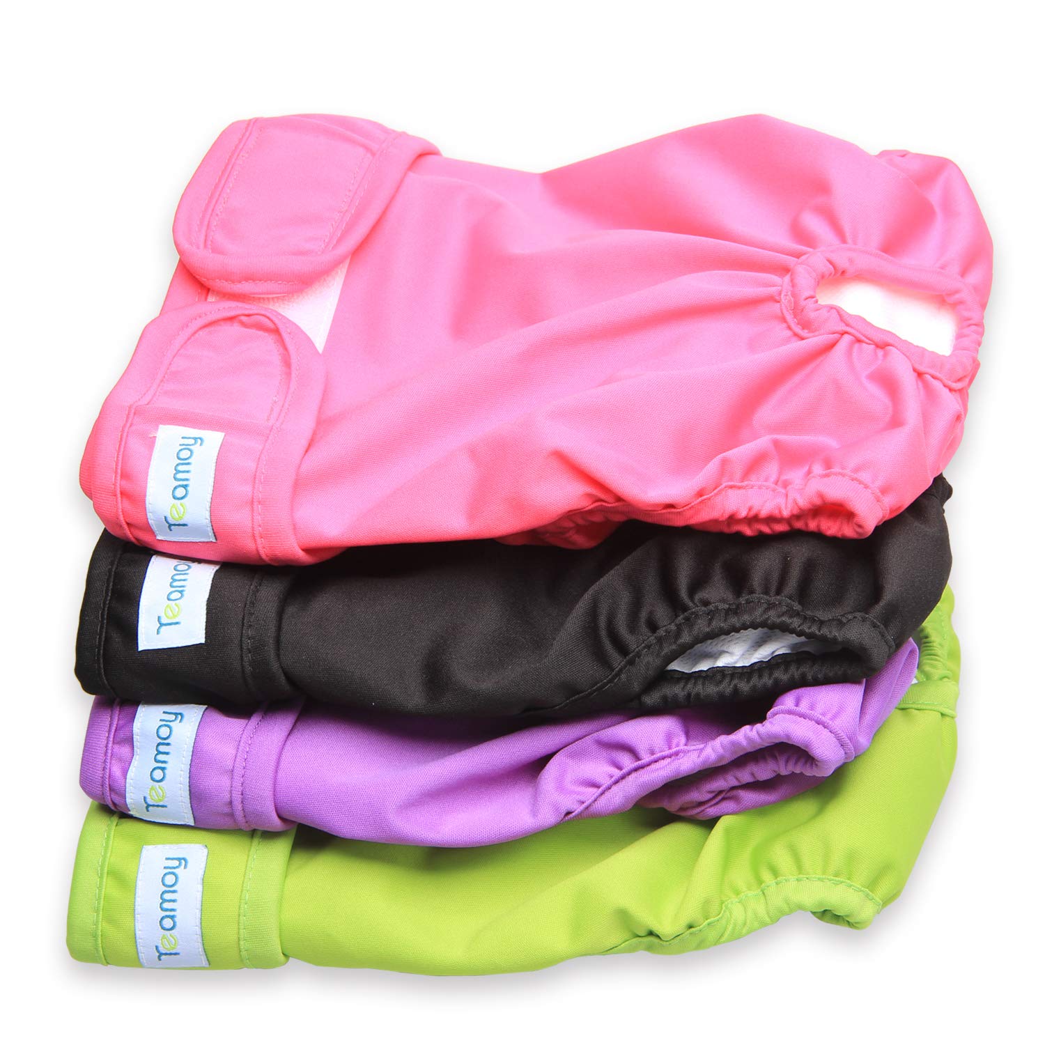 Photo 1 of Teamoy 4pcs Washable Female Dog Diapers, Reusable Doggie Diaper Wraps for Female Dogs, Super-Absorbent and Comfortable, Large
