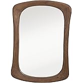 Bloomingville Mango Wood Framed Wall Mirror in Walnut Finish, Natural