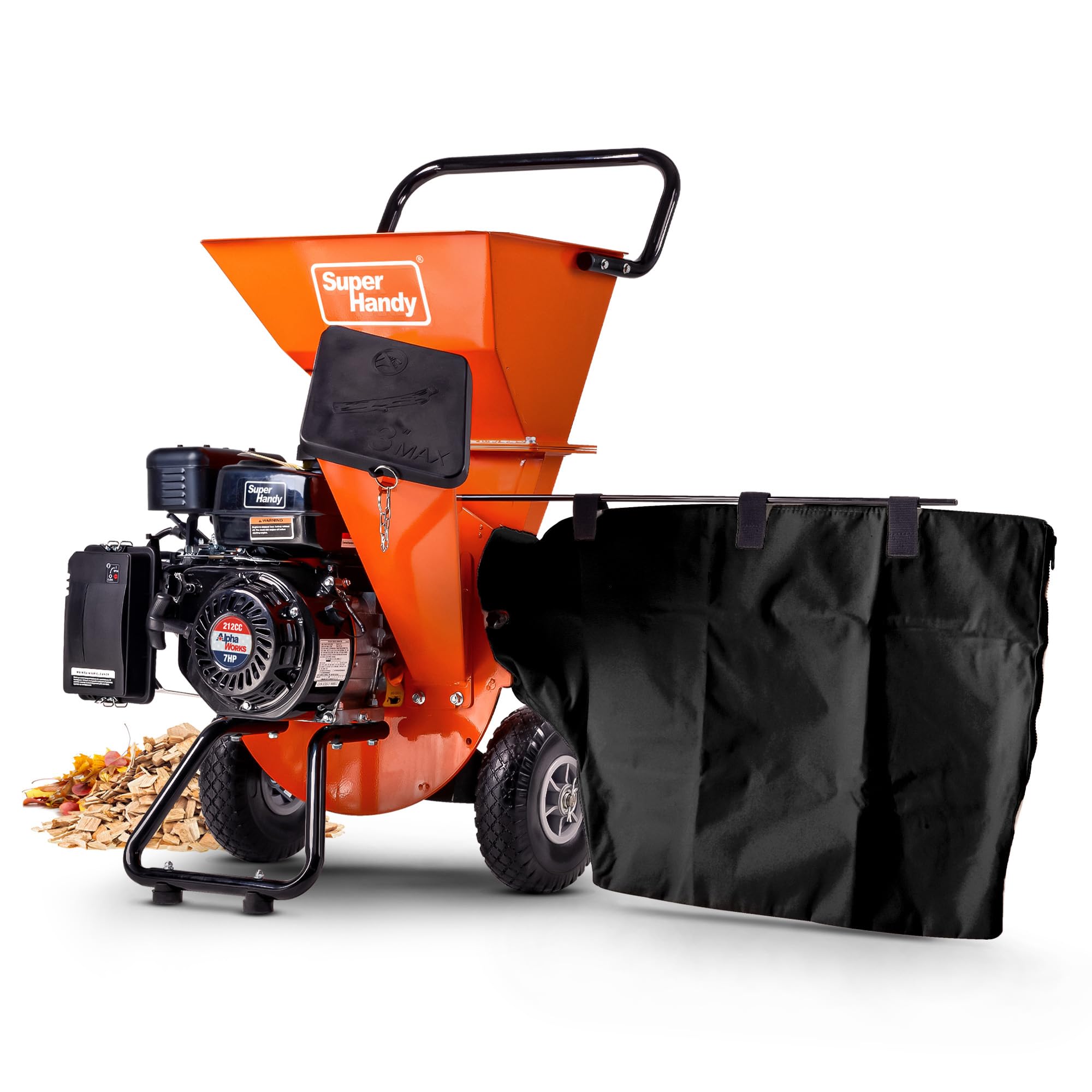 SuperHandy Wood Chipper Shredder Mulcher Ultra Heavy Duty 7HP 3 In 1
