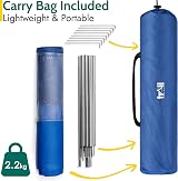 Trail Outdoor Leisure Windbreak 4 Pole with Window 5m x 1.4m Blue view 6