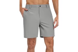 TUREFACE Men's Golf Shorts Flat Front 7 Inch Lightweight Quick Dry Chino Casual with 4 Pockets