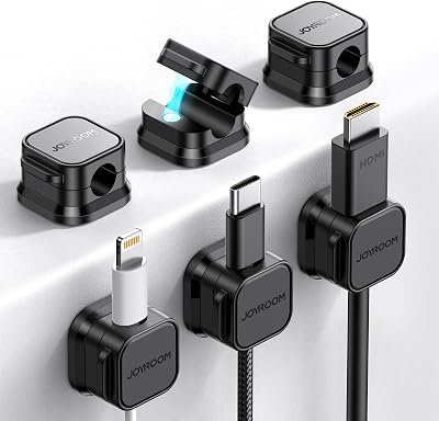 JOYROOM 6 Pack Cable Tidy Clips Magnetic Desk Cable Organizer 7.5mm