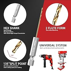 AIMLENTOOL 13PC 1/16" Titanium Coated Twist Hex