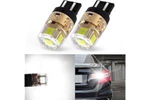 LASFIT L2 7440 7443 LED Bulbs Reverse Lights, 2024 Upgraded Super Bright T20 7441 7444 W21W LED Lamps with Projector Lens, fit for Backup Tail Brake Parking Lights DRL, 6000K White,2pcs