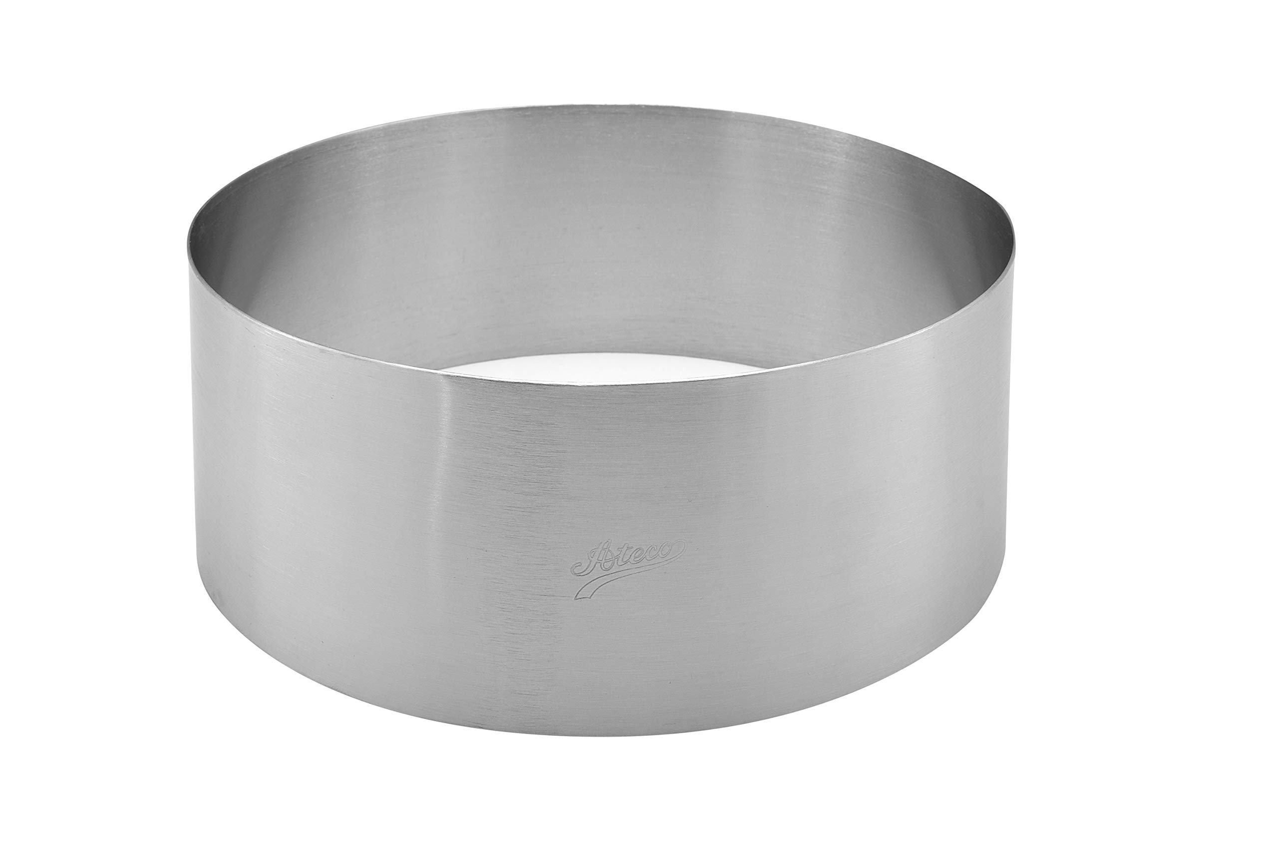 Ateco Round Cake Ring Dessert Mold, 3" High x 7.875" Diameter, Stainless Steel