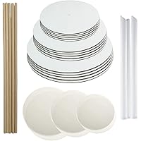 Little Ladle Cake Boards Kit - 10 Inch, 8 Inch, 6 Inch Cake Cardboard Rounds, Parchment Paper Rounds and Cake Dowels - Cake B