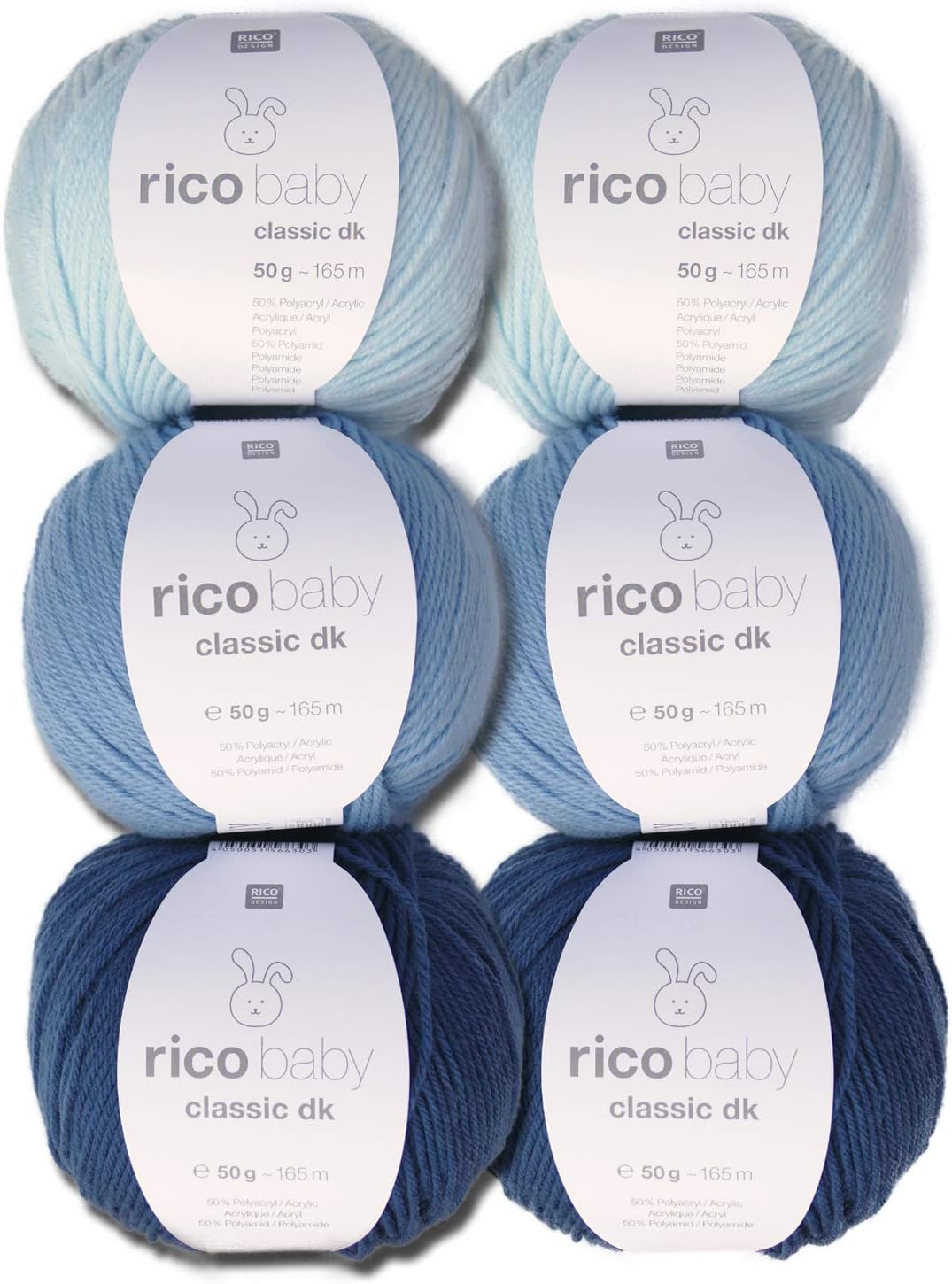 Baby Wool Rico Baby Classic 6x50g – 6, Soft Wool Set Knit and Crochet
