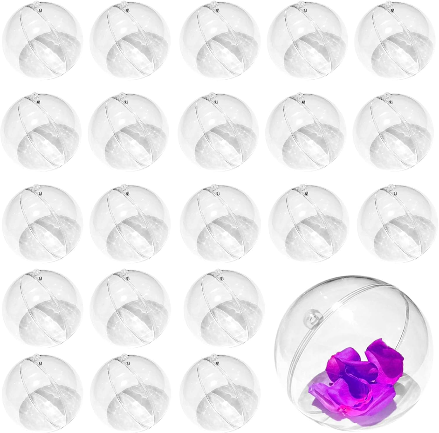 Pulluo Bolas de Navidad Transparentes 30 Piezas 6cm Bola Plástico Bola Rellenable para Llenado de Decoraciones de Árboles de Navidad Bodas Bautismo