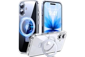 DASFOND Mag-Stand Designed for iPhone 17 Case, Upgraded [All-in-1] [Compatible with MagSafe] Invisible Ring Kickstand Transpa