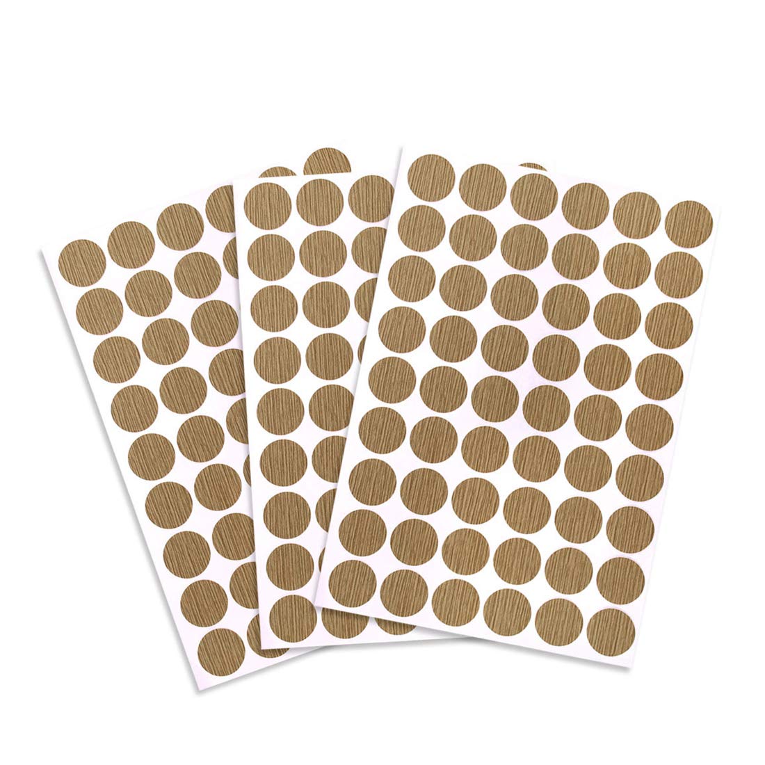 sourcing map 3 Sheet/162Pcs Screw Hole Cover Stickers, 21mm Dia PVC Self Adhesive Covers Caps Dustproof for Wood Furniture Cabinet Shelf Wardrobe, Textured Dark Khaki — image 1