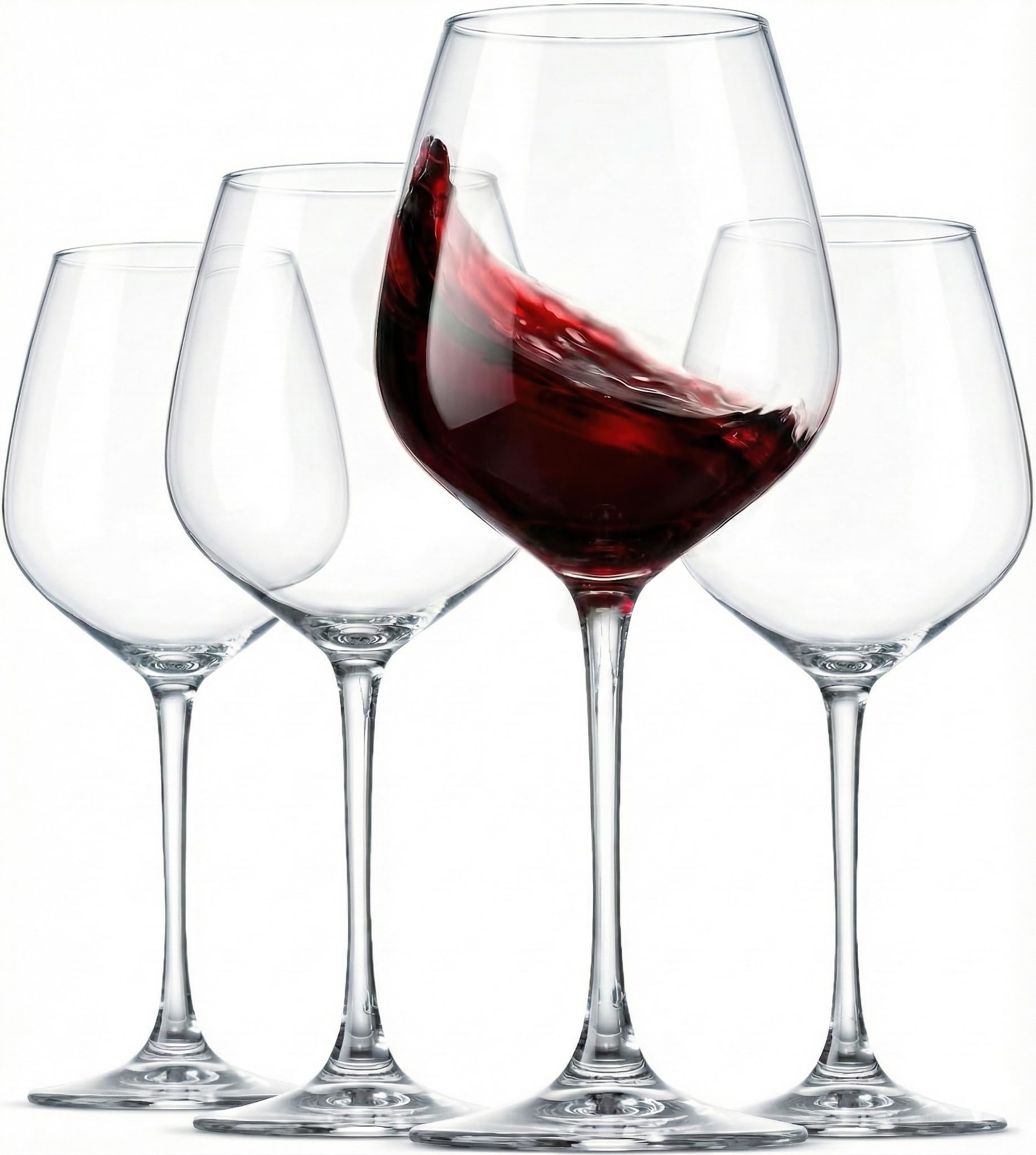 Photo 1 of Paksh Novelty Italian Red Wine Glasses - 18 Ounce - Wine Glass Clear (Set of 4)