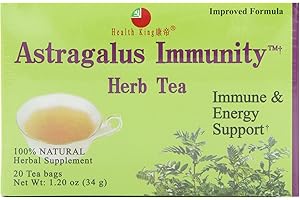 Health King Astragalus Immunity Herb Tea, Teabags, 20-Count Box (Pack of 4)