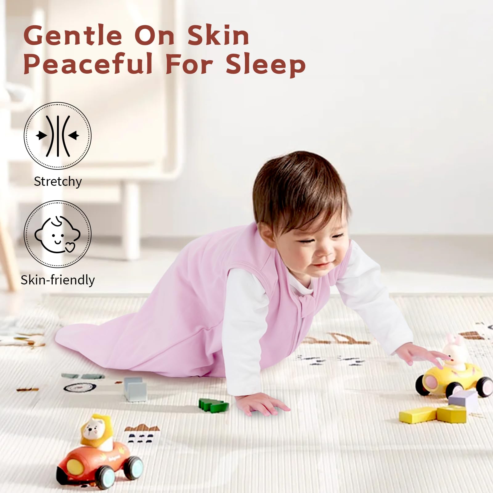 Wrrernsin Baby Sleep Sack 0-6 Months,100% Cotton TOG 0.5 Wearable Blanket for Newborn and Infant, 3 Pack 2-Way Zipper Lightweight Sleeping Bags for Toddler