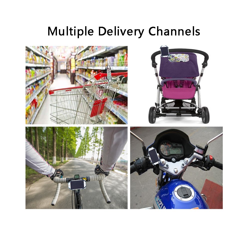 Bike Silicone Strap Mount Holder,Motorcycle by Phone Mount by Askari for iPhone X/8Plus/8/7Plus/7/6S, Galaxy S9/S9+,S8+/S8/S7/S6,LG HTC and all 4-6 Inch Smartphones[Black]