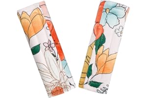 Pea Pod Baby Car Seat Strap Cover 2 Pack Retro Floral Car Seat Straps Shoulder Pads, Seat Belt Cushions Pads for Infant Car Seats, Stroller, Pushchair