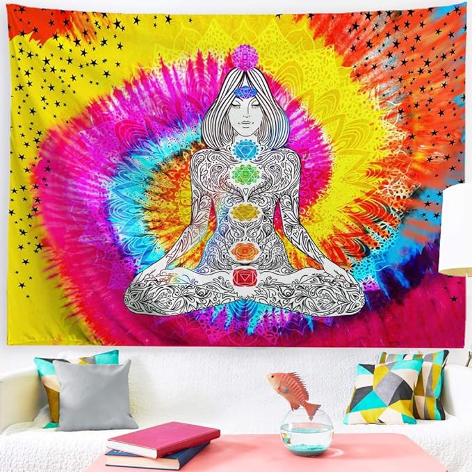Amazon.com: Baccessor Chakra Tapestry Trippy Yoga Meditation Tapestry